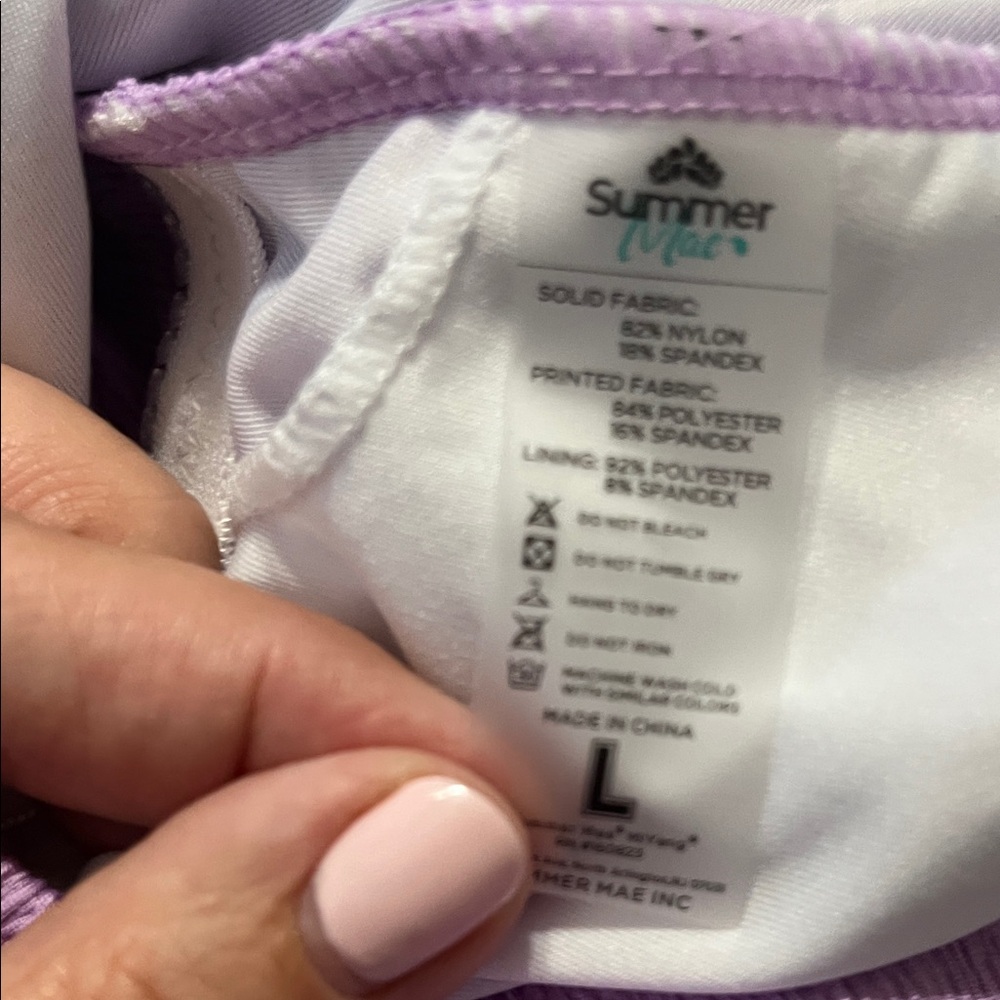 One-Shoulder Maternity Swimsuit in Purple - Picture 7 of 8